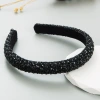 Black rhinestone headband, Korean version of Instagram cross-border colorful rhinestone full drill bit headband, the same as the trendy Internet celebrity's super dazzling and elegant headwear Specification image